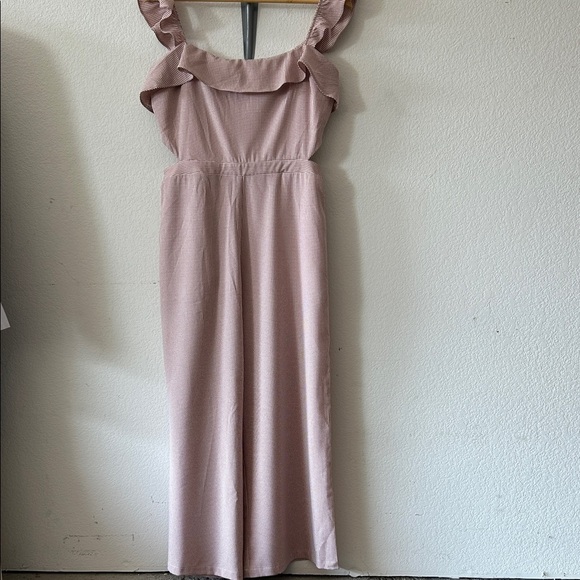 Ale for Anthropologie Gingham Ruffled Jumpsuit Romper size XL - Picture 2 of 9